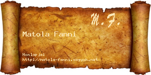 Matola Fanni névjegykártya